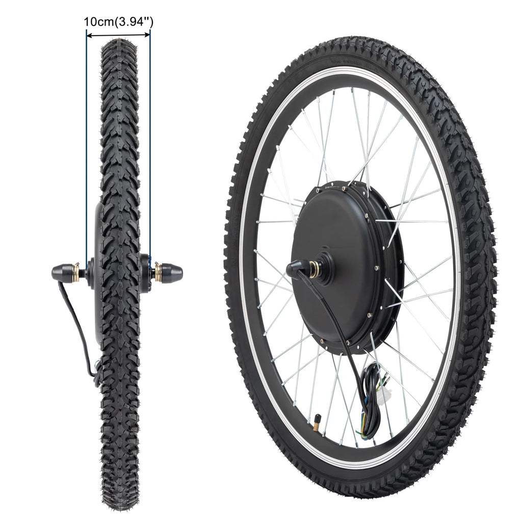 Ktaxon 48V 1000W Electric Bicycle Motor Kit, 26" Front Wheel E - Bike Conversion Kit W/ LCD Display (without Battery)