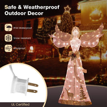 Load image into Gallery viewer, Tangkula 5 FT Lighted Christmas Angel, Outdoor Pre - lit 3D Glittered Angel with 100 Warm White Lights