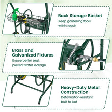 Load image into Gallery viewer, Garden Hose Reel Cart Holds 230FT of 5/8" Hose, Heavy - Duty Hose Cart with 2 Wheels &amp; Storage Basket, Portable Water Hose Organizer for Yard