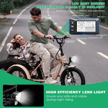 Load image into Gallery viewer, ABORON 3.0 Fat Tire Electric Trike for Senior Foldable E - Bike, 500W Motorized Tricycle Adult 20" Folding 3 Wheel Electric Commute Bike Trike W/48V