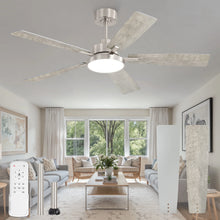 Load image into Gallery viewer, Zardon 52 in Black Ceiling Fan with LED Light and Remote, Downrod 6-Speed and Quiet Reversible DC Motor for Bedroom, Living Room, Indoor