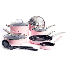 Load image into Gallery viewer, Blue Diamond Pink 12-Piece Cookware Set