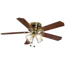 Load image into Gallery viewer, Hampton Bay Carriage House 52 in. LED Indoor Polished Brass Ceiling Fan