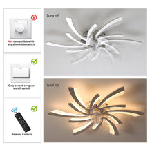 Load image into Gallery viewer, Garwarm Dimmable Ceiling Fan with Light and Remote Control, 27" Small Flush Mounted Ceiling Fan