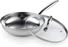 Load image into Gallery viewer, Cook N Home Pots and Pans Stainless Steel, 8-Piece Induction Pot Kitchen Cookware Set, Silver, Oven Safe