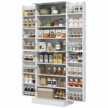 Load image into Gallery viewer, Spaco 17-Tier Kitchen Small Pantry Cabinet with 2 Doors and 6 Adjustable Shelves, Cabinet Pantry, Freestanding 5-Tier Shelving Pantries