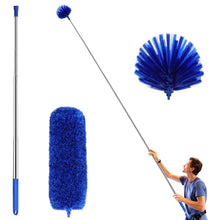 Load image into Gallery viewer, Ceiling Fan Duster with Extension Pole, Cobweb &amp; Corner Brush Cleaning Kit W 2 Duster Heads for Cleaning,15 - 100 inch Long Handle Aluminum