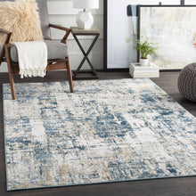 Load image into Gallery viewer, Origin 21 with STAINMASTER Quatro 5 x 8 Dark Blue Indoor Abstract Area Rug | 219198