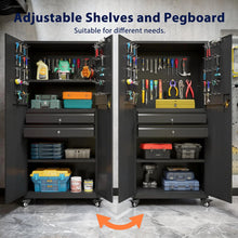 Load image into Gallery viewer, AECOJOY 71" Metal Garage Storage Cabinet with Drawers and Wheel