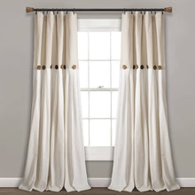 Load image into Gallery viewer, Lush Decor Linen Button Single Panel Window Curtain - 84"L x 40"W