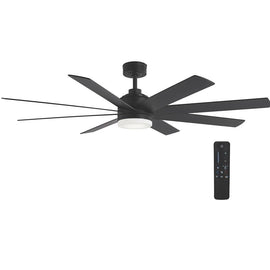 Home Decorators Collection Celene 62 in. LED Indoor/Outdoor Matte Black Ceiling Fan with Light and Remote Control with Color