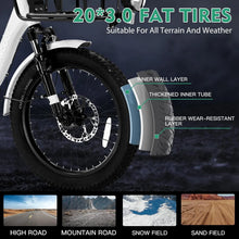 Load image into Gallery viewer, ABORON 3.0 Fat Tire Electric Trike for Senior Foldable E - Bike, 500W Motorized Tricycle Adult 20" Folding 3 Wheel Electric Commute Bike Trike W/48V