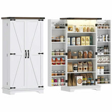 Load image into Gallery viewer, Spaco 17-Tier Kitchen Small Pantry Cabinet with 2 Doors and 6 Adjustable Shelves, Cabinet Pantry, Freestanding 5-Tier Shelving Pantries