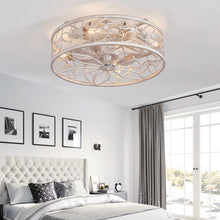 Load image into Gallery viewer, QHTX 18 - Inch White Vintage Caged Ceiling Fan with Remote Control