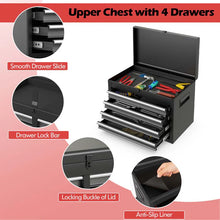 Load image into Gallery viewer, 2 - in - 1 Rolling Tool Chest, 5-Drawer Tool Storage Cabinet with Wheels, Adjustable Shelf, Tool Box Organizer for Garage Warehouse Workshop