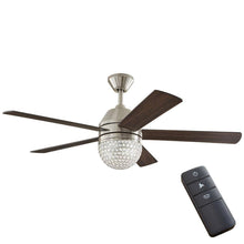 Load image into Gallery viewer, Home Decorators Collection 51880 Vendome 52 in. LED Brushed Nickel Ceiling Fan with Light and Remote Control