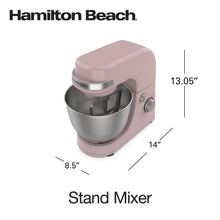 Load image into Gallery viewer, Hamilton Beach 4 Quart Stand Mixer for Kitchen, 7 Speeds, Tilt - Head, Dough Hook, Whisk &amp; Flat Beater, White