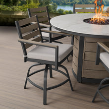Load image into Gallery viewer, Agio Nicolet 7-Piece Fire Outdoor Patio High Dining Set
