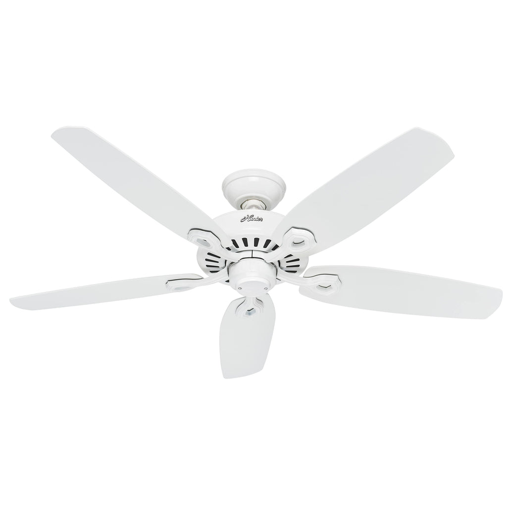 Hunter Builder Elite Energy Star 52" Ceiling Fan - Snow White - Snow White Blades