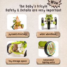 Load image into Gallery viewer, Xuanlur Kids Ride on Dinosaur Tricycle, Toddlers Kid Trike with Wide Flash Wheels, Anti - Slip Pedals, Rear Basket, Music &amp; LED Lights, Toddler Bike