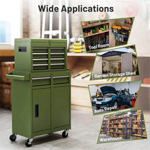 Load image into Gallery viewer, 2 - in - 1 Rolling Tool Chest, 5-Drawer Tool Storage Cabinet with Wheels, Adjustable Shelf, Tool Box Organizer for Garage Warehouse Workshop