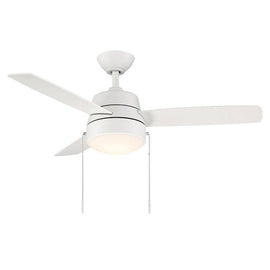 Hampton Bay SW19151P mWh Caprice 44 in. Integrated LED Indoor Matte White Ceiling Fan with Light Kit