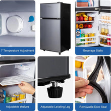 Load image into Gallery viewer, 3.5 Cu.ft Mini Fridge Freezer, 2 Door Small Refrigerator, 7 Level Adjustable Thermostat Freezer Fridge for Living Room, Kitchen and Apartment, Sivelr