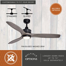 Load image into Gallery viewer, Vaxcel Curtiss Satin Brass Mid - Century Modern MCM Wood Propeller Ceiling Fan with LED Light Kit and Remote