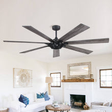Load image into Gallery viewer, Farmhouse Reversible 7 - Blade Outdoor Ceiling Fan - 72", Black