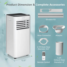 Load image into Gallery viewer, Costway 10000 BTU Portable Air Conditioner 3 - in - 1 Air Cooler with Fan Dehum Sleep Mode