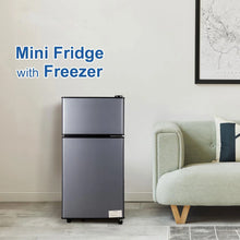 Load image into Gallery viewer, 3.5 Cu.ft Mini Fridge Freezer, 2 Door Small Refrigerator, 7 Level Adjustable Thermostat Freezer Fridge for Living Room, Kitchen and Apartment, Sivelr