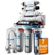 Load image into Gallery viewer, Nu Aqua Platinum Series 100gpd Under Sink Reverse Osmosis Drinking Water Filtration System - Premium Filter (7 Stage UV and Alkaline with Pump)