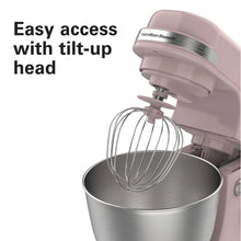 Load image into Gallery viewer, Hamilton Beach 4 Quart Stand Mixer for Kitchen, 7 Speeds, Tilt - Head, Dough Hook, Whisk &amp; Flat Beater, White