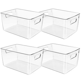 Control Kitchen Clear Plastic Storage Bins, Perfect for Kitchen Organization or Pantry Organization and Storage, Fridge Organizer Plastic Bins, Pantry