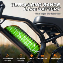 Load image into Gallery viewer, AVDL Electric Bike, 16" Fat Tire Ebike, 500W Motor, 48V 12ah Removable Battery, 4x Suspension, 38 Miles Pure Electric, 55 Miles Pedal