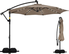 Load image into Gallery viewer, Tangkula 10ft Solar Patio Umbrella with Base Included