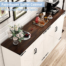 Load image into Gallery viewer, 71" Tall Farmhouse Kitchen Pantry Cabinet, 5 Layers Storage Cabinet with Adjustable Shelves, Farmhouse Pantry Cabinet with 4 Barn Doors