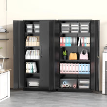 Load image into Gallery viewer, SOLAURA 71" Metal Garage Storage Cabinet with Locking Doors and Adjustable Shelves for Home, Office(Black)