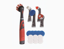Load image into Gallery viewer, Rubbermaid Reveal Power Scrubber 18-Piece Kit, Cordless Electric Battery Powered Scrub Brush, Water Resistant, for Home/Kitchen/Bathroom/Grout/Tile