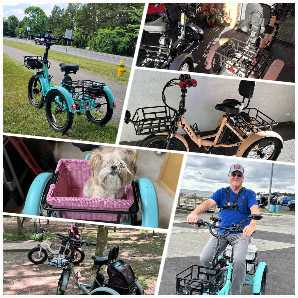 ABORON 3.0 Fat Tire Electric Trike for Senior Foldable E - Bike, 500W Motorized Tricycle Adult 20" Folding 3 Wheel Electric Commute Bike Trike W/48V