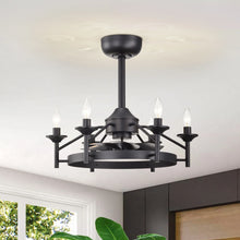 Load image into Gallery viewer, Maxax Candlestick Ceiling Fan with Light, 21" White Vintage Ceiling Fan with Remote Control, 6 Speeds Reversible Timing Ceiling Fan