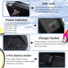 Load image into Gallery viewer, 48V 20AH Ebike Battery 48V Lithium Battery 48V Battery with Charger for 750W - 1500W Adult Electric Bike Tricycle