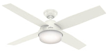 Load image into Gallery viewer, Hunter Fun 59252 Contemporary Dempsey Damp Outdoor Ceiling Fan with Remote, Fresh White/ Washed Oak