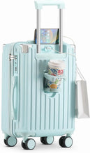 Load image into Gallery viewer, 20 in Carry on Luggage with Cup Holder &amp; USB Port, Airline Approved TSA - Locked Luggage, Lightweight PC Material Travel Suitcase