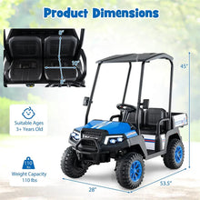 Load image into Gallery viewer, 24V 4WD 2-Seater Kids Golf Cart with Sun Shade, Storage Trunk &amp; Remote Control, LED Lights, Electric Ride on Toy Car for Boys Girls Ages 3+
