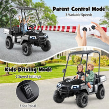 Load image into Gallery viewer, 24V 4WD 2-Seater Kids Golf Cart with Sun Shade, Storage Trunk &amp; Remote Control, LED Lights, Electric Ride on Toy Car for Boys Girls Ages 3+