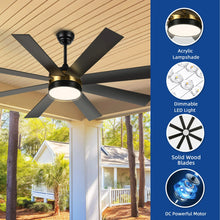 Load image into Gallery viewer, Dextrus 60 in Modern LED Outdoor/ Indoor Ceiling Fan with Remote Control