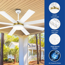 Load image into Gallery viewer, Dextrus 60 in Modern LED Outdoor/ Indoor Ceiling Fan with Remote Control