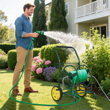 Load image into Gallery viewer, Garden Hose Reel Cart Holds 230FT of 5/8" Hose, Heavy - Duty Hose Cart with 2 Wheels &amp; Storage Basket, Portable Water Hose Organizer for Yard