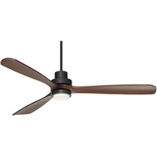Load image into Gallery viewer, 66" Casa Vieja Delta - Wing XL DC Industrial Indoor Ceiling Fan with LED Light Remote Control Matte Black Walnut Opal Glass for Living Room Kitchen